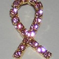 Pink breast cancer awareness pin