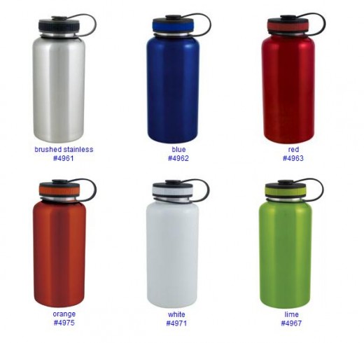 Large 40oz Food Grade (18/8 or 304 Grade) Stainless Steel Water Bottle