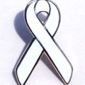 White Right to Life Ribbon Lapel Pin