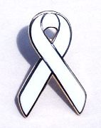 White Right to Life Ribbon Lapel Pin