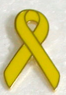 Yellow Awareness Ribbon Lapel Pin