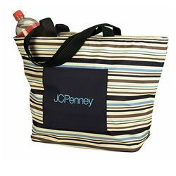 Personalized Striped Insulated Tote