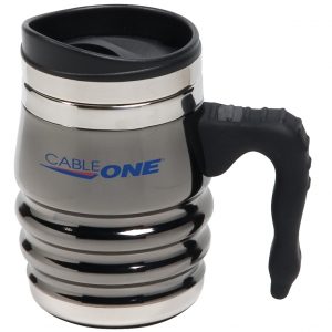Customized Black Chrome Tri-Roll Mug