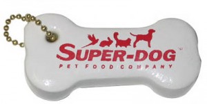 Floating Dog Bone Shaped Key Tag