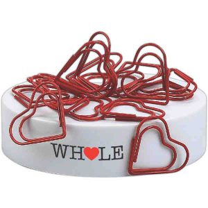 heart shaped paper clips and magnetic base