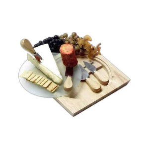 rubberwood and glass cutting board