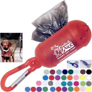 Imprinted Doggy Bag Holder with Carabiner Clip