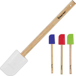 Imprinted rubberwood and silicone spatula