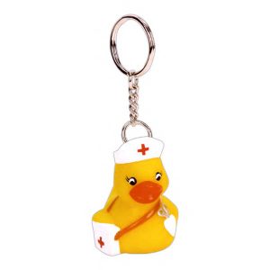 Imprinted Nurse Rubber Duck Key-chain
