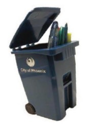 Miniature Imprinted Rolling Trash Can