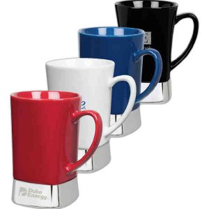 imprinted eco-friendly stainless steel square bottom ceramic mug