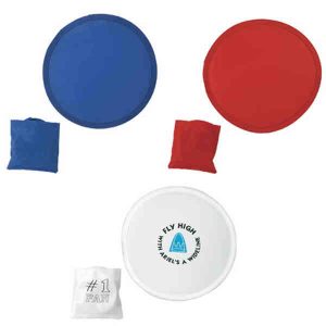 Imprinted mini flying disc/fan with nylon bag
