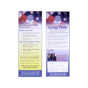 Imprinted political door hanger