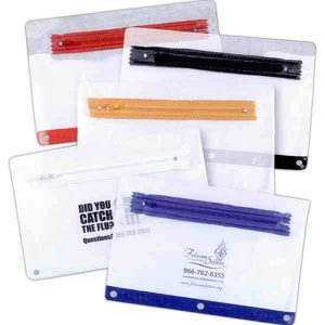 Imprinted zippered vinyl pouch