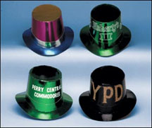 Imprinted paperboard and foil paper board festive hats