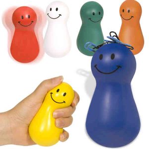 Smiley stress ball with magnetic paperclip hair