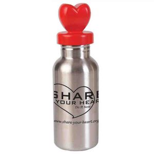 Water Bottle with Heart Lid