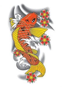Orange Koi Temporary Tattoo
