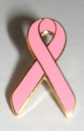 Pink Enamel Ribbon Pin