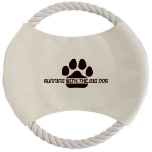 Khaki Dog Disc with Rope