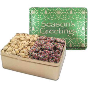 Pretzel and Pistachio Tin