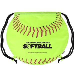 Softball Shaped Drawstring Cinch Bag