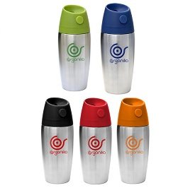 Push Button Open/Close Vacuum Insulated Travel Tumbler