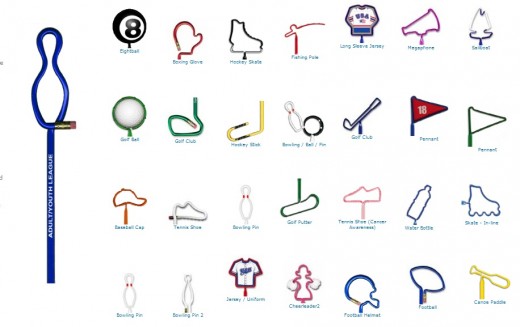 Sports Equipment, Sports Balls, and more sports and exercise themed pens