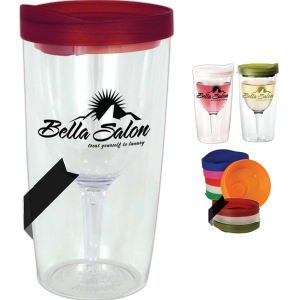 Double Wall Wine Tumbler - many lid colors available!