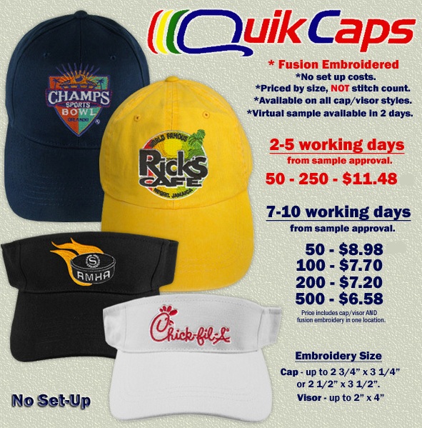 Embroidered Logo Cap and Visor Sale