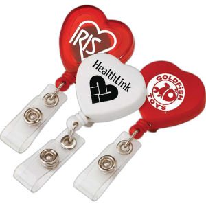 Heart Shaped Retractable Badge Holder
