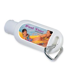 Sporty Sunscreen Bottle with Carabiner