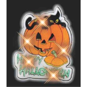 Flashing Happy Halloween Pin
