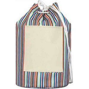 Striped Drawstring Duffle Bag