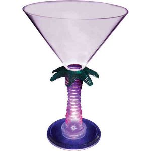 Lighted Palm Martini Glass