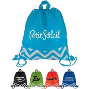 Zig Zag Pattern Drawstring Bag