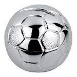 Silver Plated Soccer Bank