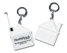 House Shaped Tape Measure Key Ring