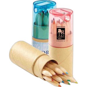 Colored Pencils in Tube with Sharpener