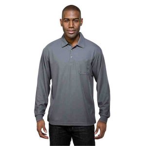 Long Sleeve Waffle-Knit Polo