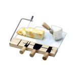 Customized glass and rubberwood cheese slicer