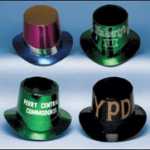 Imprinted paperboard and foil paper board festive hats