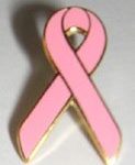 Pink Enamel Ribbon Pin