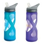 New! Camelbak Glass Eddy Sports / Water Bottle with Silicone Sleeve Camelbak Eddy Waterbottle