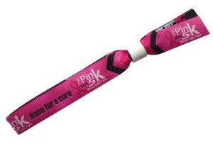 Custom woven fabric wristband. Made in the USA and available in as little as 6 working days. 