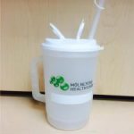 Medical / Hospital Double Wall Insulated Frosty Mug with Lid, Straw and Customization Medical / Hospital Double Wall Insulated Frosty Mug with Lid, Straw and Customization