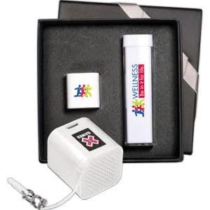 Cube Shaped Bluetooth Speaker with Power Block