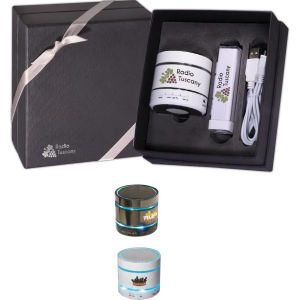 Cylinder Speaker and Rectangular Charging Block