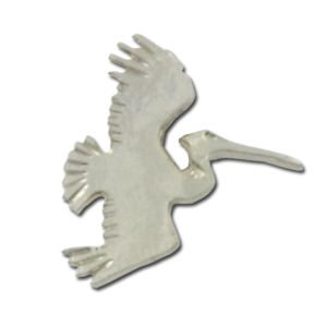 Pin-On Emblem Showing Pelican In Flight