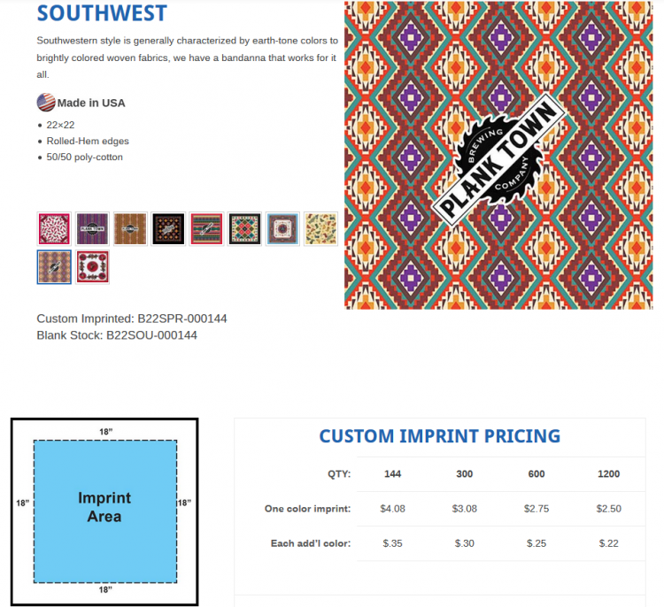 Southwestern Sands Shapes Bandanna Scarves